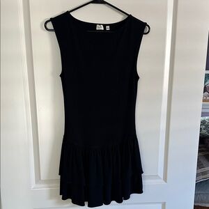Aritzia Wilfred Midnight Black Ruffle Mini Dress